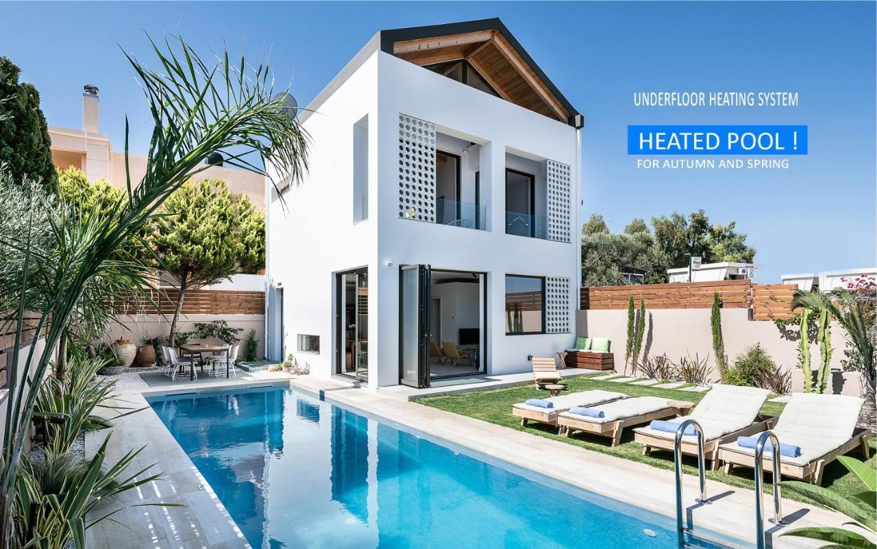 Fos Villa, A Luxe House With Private Heated Pool Galatás Extérieur photo